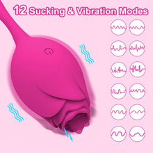 Load image into Gallery viewer, Wireless Rose Vibrator Female with Tongue Licking G-Spot Vaginal Ball Stimulator Love Egg