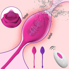 Load image into Gallery viewer, Wireless Rose Vibrator Female with Tongue Licking G-Spot Vaginal Ball Stimulator Love Egg