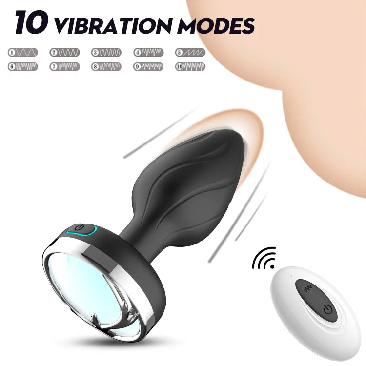 Remote Control Luminous Vibrating Anal Plug, Ten Frequency And Ten Color Switching, Out Anal Plug, Sex Toys For Men And Women, Foreign Trade Boom