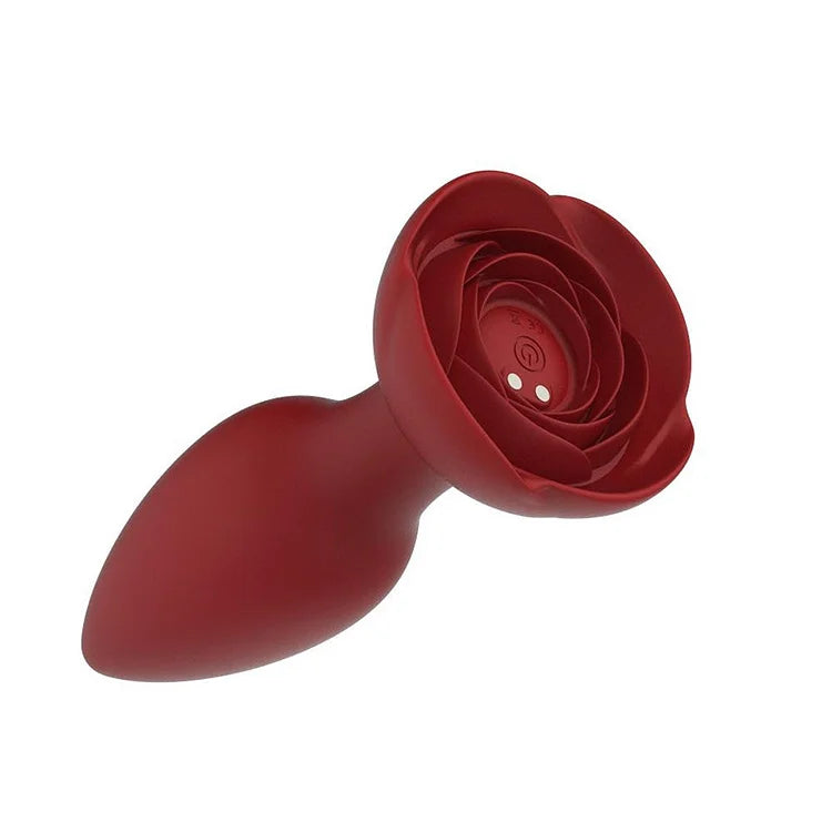 Rose Anal Plug Silicone Backyard Vibration Anal Plug With Remote Control