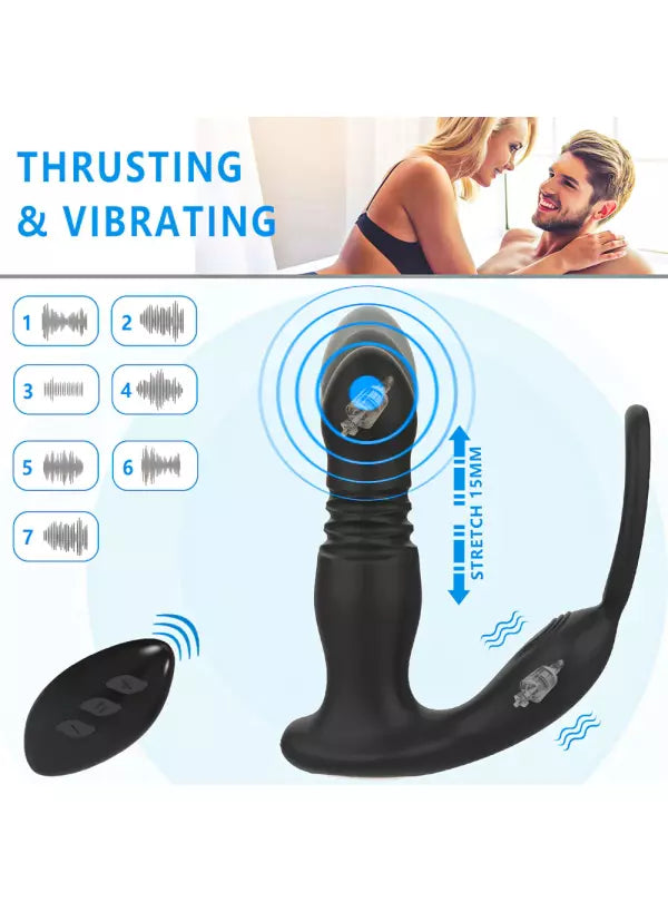 Prostate Massager 7 Modes Vibrating Thrusting Wireless Remote Control