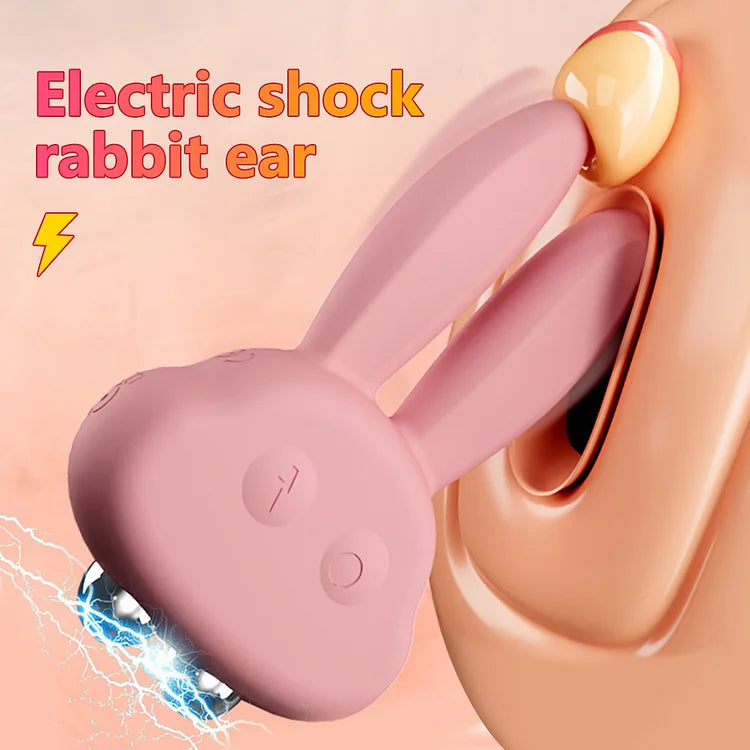 Electric Shock Rabbit Vibrator Cute Shaped Nipple Massager Clitoris Stimulator