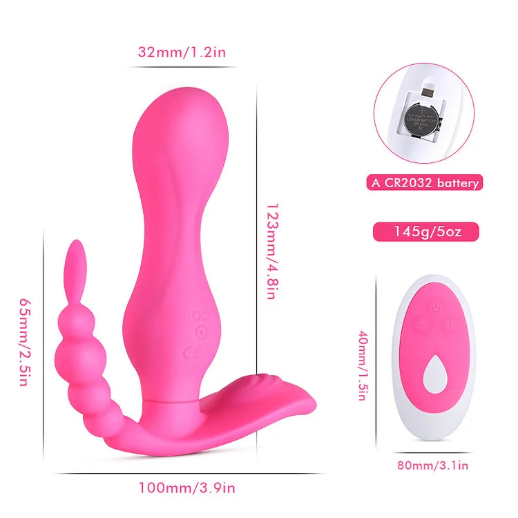 Double Head Silicone Vibrator with Remote Control