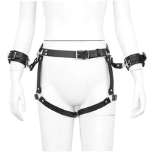 Load image into Gallery viewer, Pu Leather Harness Adjustable With Hand Cuffs Leg Cuffs