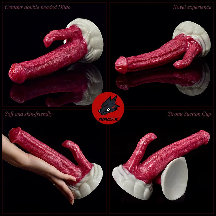 Large And Small Double-headed Imitation Heteromorphic Penis Female False Penis Dual-channel Vaginal And Anal Dual-purpose Comrade Masturbation Sex Products