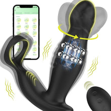 Load image into Gallery viewer, 360° Rotating and Vibrating Anal Vibrator with Silicone Cock Ring