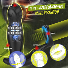 Load image into Gallery viewer, 360° Rotating and Vibrating Anal Vibrator with Silicone Cock Ring