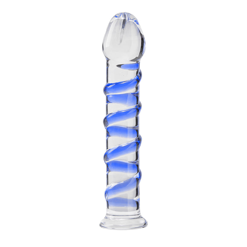 Crystal Glass Dildo with Suction Cups for G-spot Stimulation 6.88 Inches