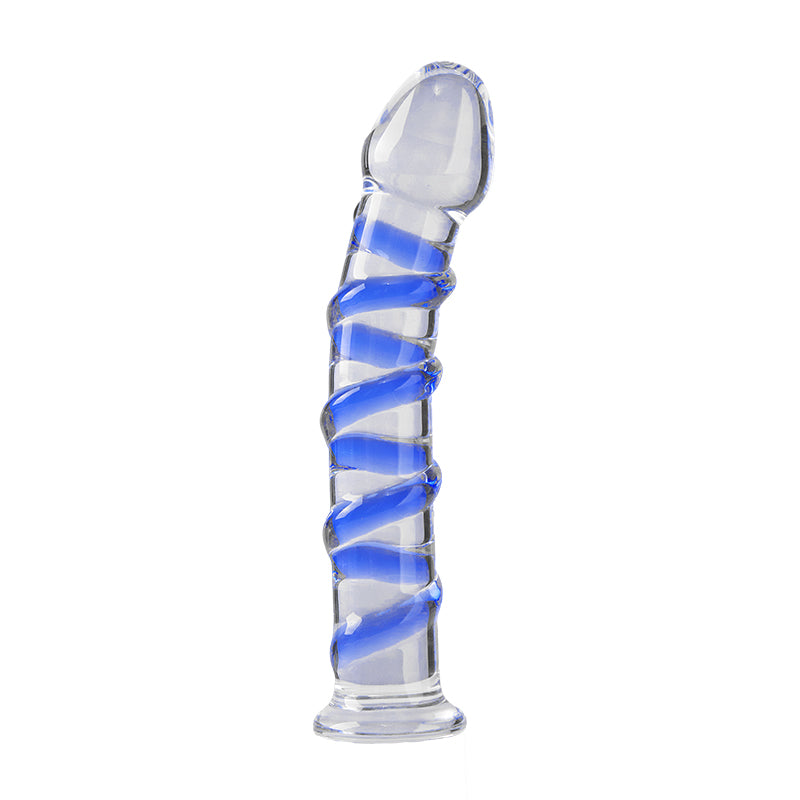 Crystal Glass Dildo with Suction Cups for G-spot Stimulation 6.88 Inches