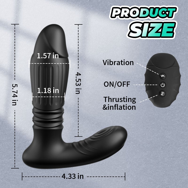 Dual-head InflationThrusting Vibration Prostate Massager for Men or Women