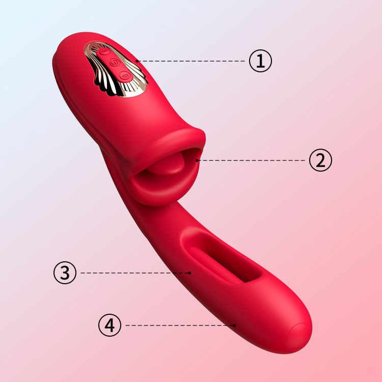 Mouth-Shaped Biting G Spot Soother with Vibration & Flapping