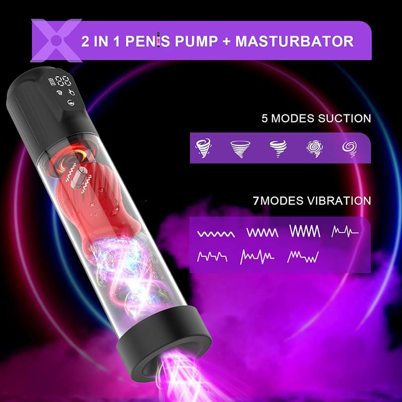 Alexander 7 Vibrating & 5 Sucking Penis Pump Vacuum Suction Male Penis Extender