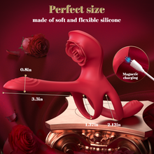 Load image into Gallery viewer, 5 in 1 Clitoral Stimulator Rose-sharped Vibrating Cock Ring