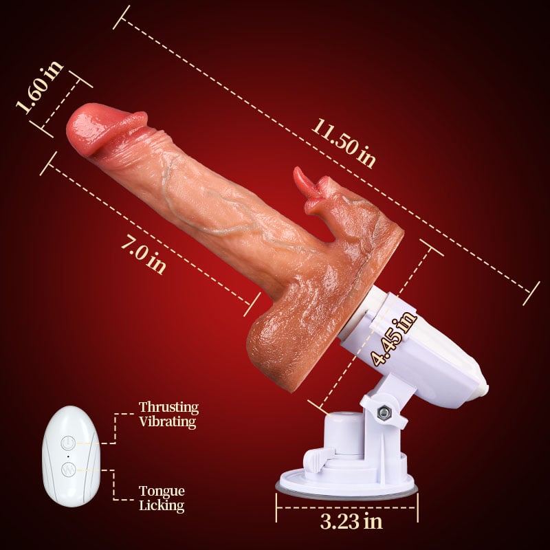 Sex Machine 90° Automatic Adjustable 8 Thrusting & Vibrating & Licking Dildos Vibrator