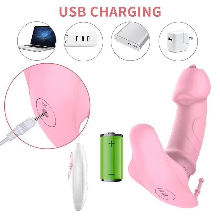 3 In 1 Licking Sucking Vibrator Anal Vagina Heating Clitoris Stimulator