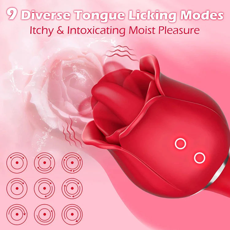 S361-5 Tongue-licking Rose Toy With Vibrating Bud