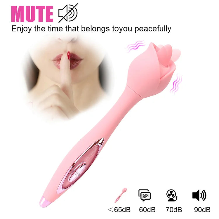 Rose Tongue Licking Wand Vibrator