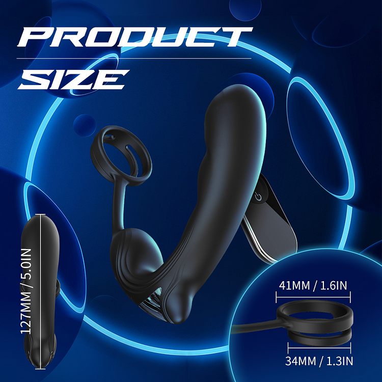 9 Speed Vibrating Prostate Massager Delayed Ejaculation Ring Anal Plug Vibrator With Remote Control