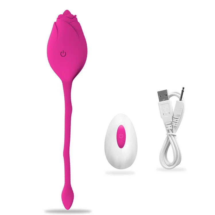 Wireless Rose Vibrator Female with Tongue Licking G-Spot Vaginal Ball Stimulator Love Egg