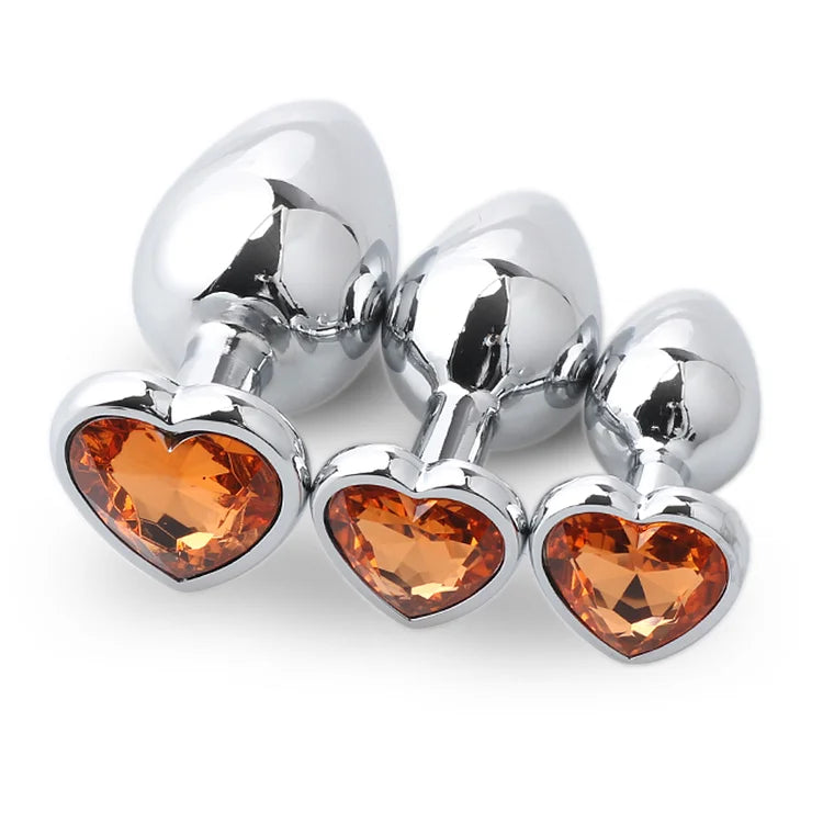 Aluminum Alloy Heart Anal Plug Smaller