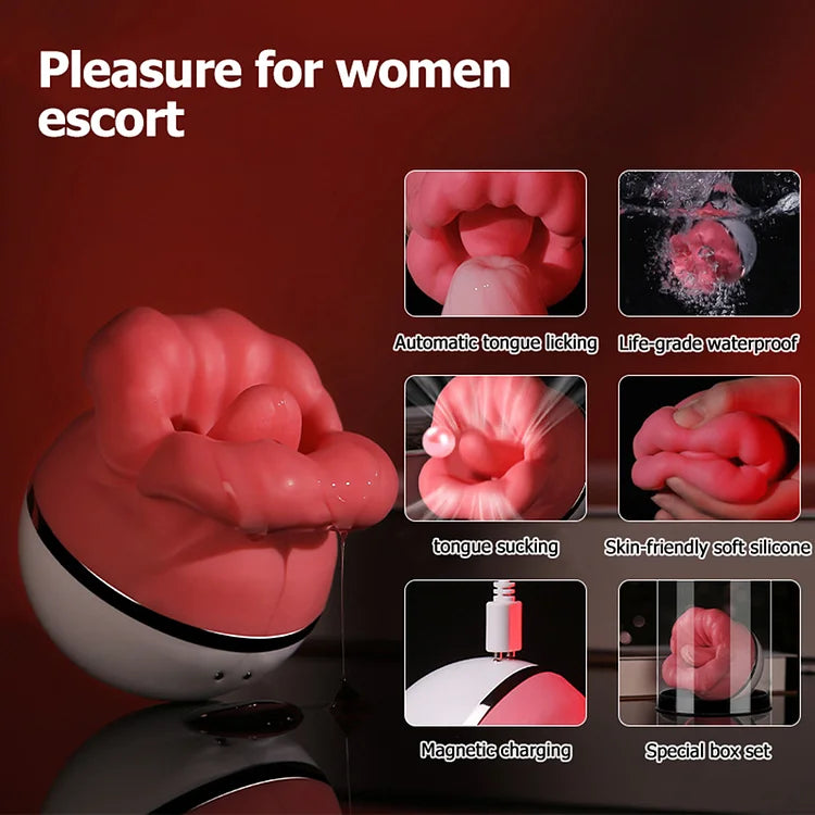 Suction Tongue Licking Swinging Clitoral Vibrator Oral Sex Toy