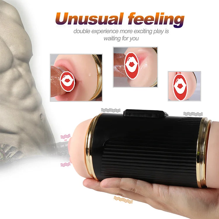 Double-headed aircraft cup fully automatic men's masturbation device mouth and vagina double acupoint famous device penis exercise adult sex toys