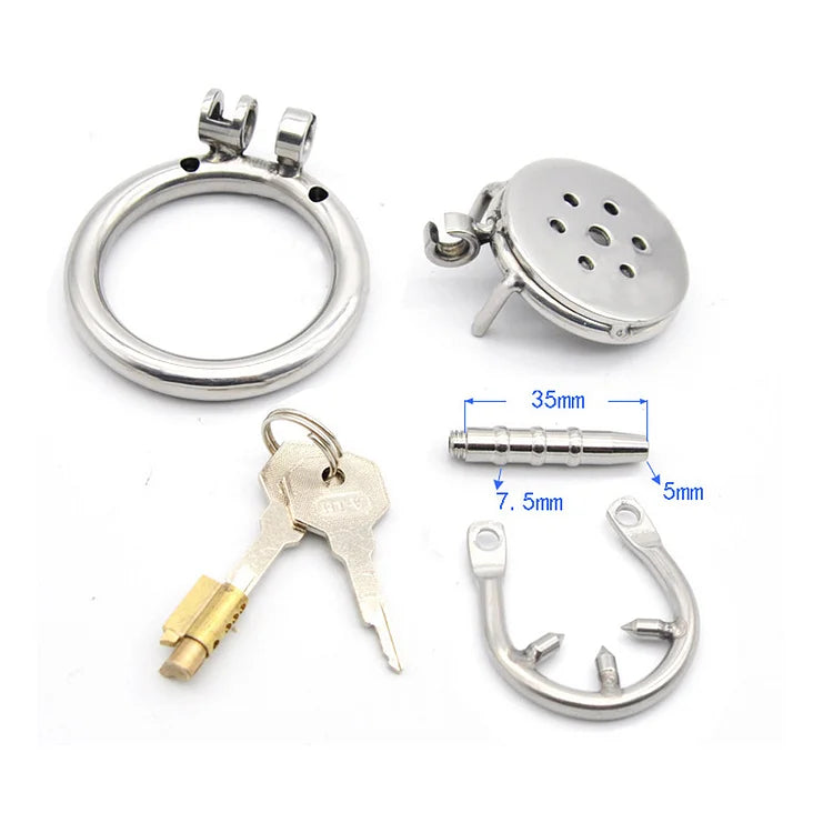 Stainless Steel Men's Flat Chastity Lock