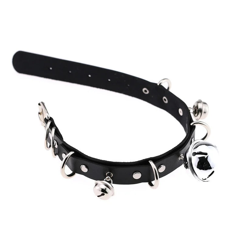 Leather Bell Fun Collar With Traction Rope Dog Slave Sm Adjustment And Restraint Punishment Adult Sex Products