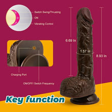 Load image into Gallery viewer, Yingjue K25 European And American Black Coffee Simulation Penis Wireless Telescopic Rotary Vibration Adult Female Sex Products