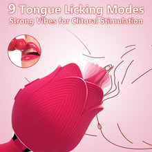 Load image into Gallery viewer, Rose Double Tongue Licking Vibrating Egg Masturbator