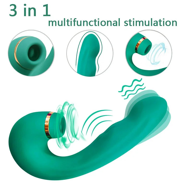 3 in 1 Clitoral Suction 10 Vibration Modes G-Spot Vagina Stimulator