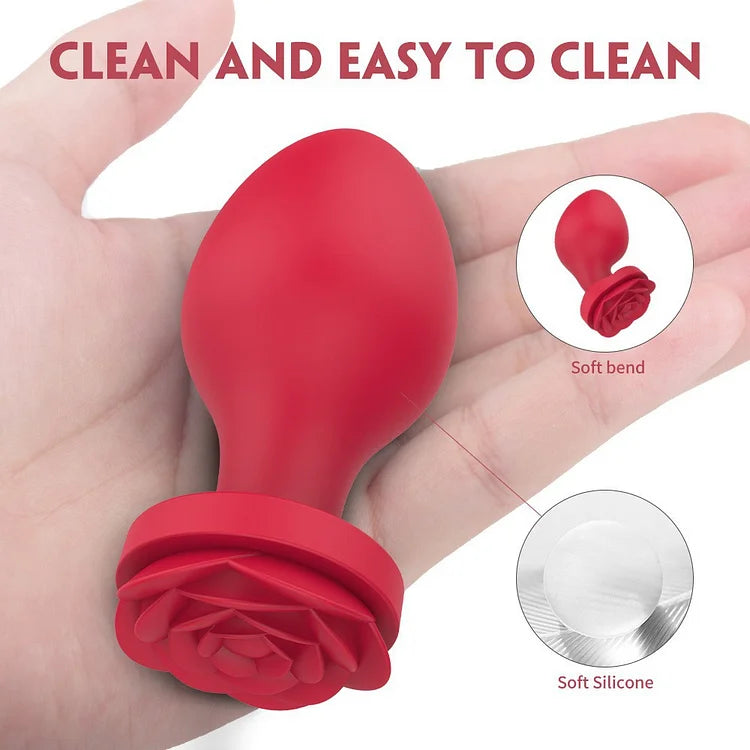 Silicone Rose Butt Plug Set For Men And Women