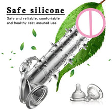 Load image into Gallery viewer, Transparent Vibrating Wolf Tooth Penis Sleeve Silicone Rabbit Cock Ring