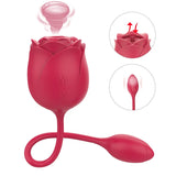 3-in-1 Double Headed Sucking Tapping Rose Toy With Vibrating Bud