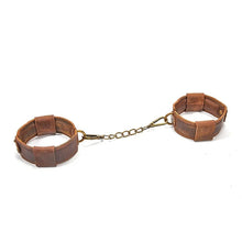 Load image into Gallery viewer, Brown Leather Adjustable Ankle Cuffs Sm Toy