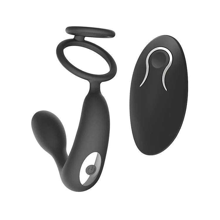 Remote Control Lock Semen Men's Vibration Front And Rear Atrium Anal Plug Stimulation Masturbation Device Men's Lock Yang Products Penis Massage Collar