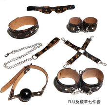 Load image into Gallery viewer, Bondage PU Leather Handcuff and Ankle Kit Gag Erotic Adult Toy SM Adult Games