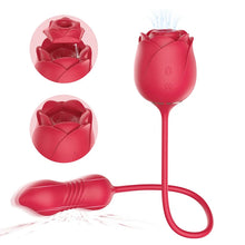 Load image into Gallery viewer, 3-in-1 Double Headed Sucking And Tapping Rose Toy With Telescopic Jumping Egg