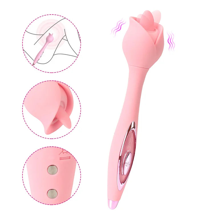 Rose Tongue Licking Wand Vibrator