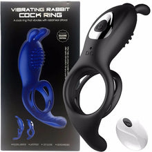 Load image into Gallery viewer, 9 Frequency Vibrating Rabbit Ear Cock Ring