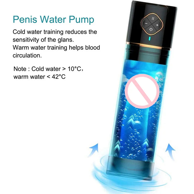 Enlargement Vacuum Pump Water Bath Masturbation Cup Penis Delay Trainer