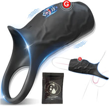 Load image into Gallery viewer, 2 In 1 Liquid Silicone Penis Sleeve Extender Vibrating Cock Ring