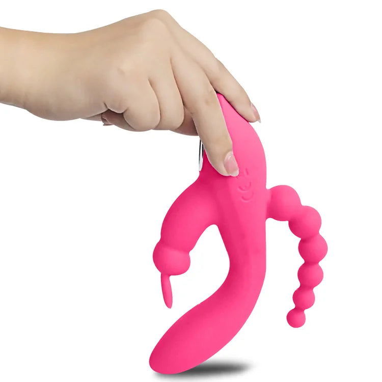 G Spot Dildo Rabbit Vibrator 3-in-one function Vibration Waterproof