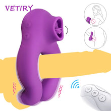 Load image into Gallery viewer, 10 Frequency Sucking Vibrator Penis Ring Clit Sucker Cock Ring