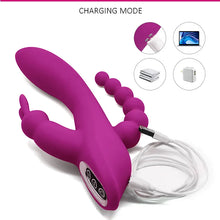 Load image into Gallery viewer, G Spot Dildo Rabbit Vibrator 3-in-one function Vibration Waterproof