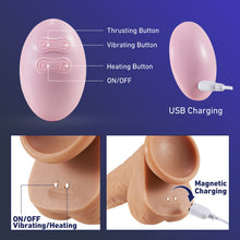 Load image into Gallery viewer, Length-adjustable Pink Glans 6 Thrusting 10 Vibrating Heating LifeLike Dildo 8.66 INCH