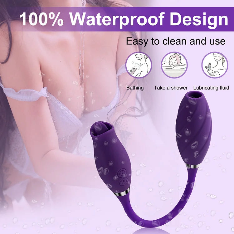 New Women's Sucking Vibrating Egg Hopping Rose Clitoris Masturbation Vibrator