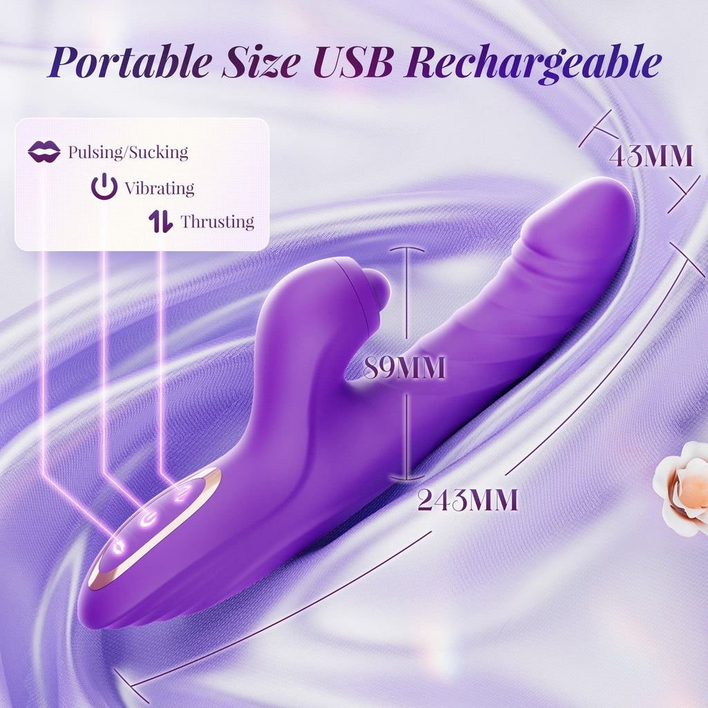 CHERLY 4 in 1 G Spot thrusting & sucking vibrator Clitoral Stimulator