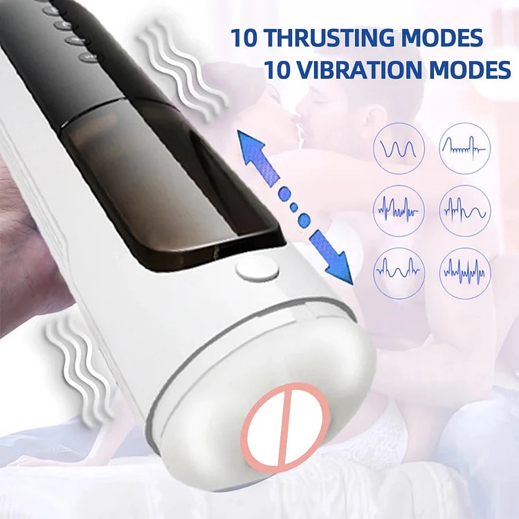 Automatic Telesopic Vibrating Male Masturbation Device