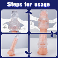 Load image into Gallery viewer, Dovelo Reusable Penis Sleeve Cock Extender / Condom - Clear